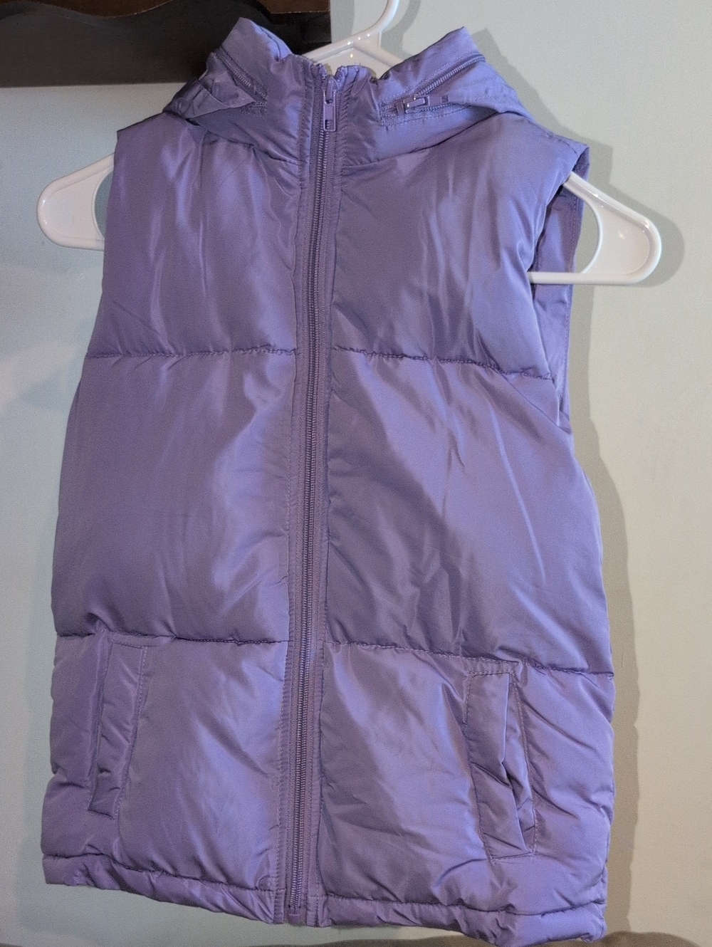 Forever 21 Kids Quilted Hooded Vest - Lavender Purple Size 9/10